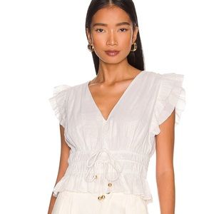 KARINA GRIMALDI Raffa Jaquard Top in White